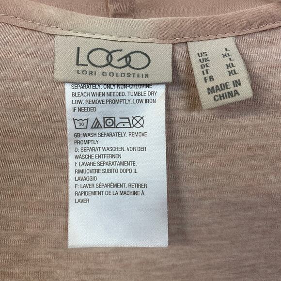 LOGO Lori Goldstein L Waterfall Chiffon Sleeveless Cardigan Mixed Fabric Top - Picture 2 of 7